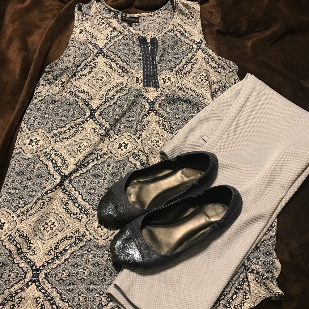 Navy and cream tunic